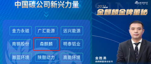 森麒麟荣膺"中国碳公司-新兴力量,董秘金胜勇获评